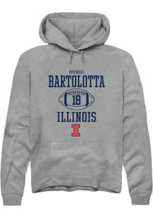 Michael Bartolotta  Rally Illinois Fighting Illini Mens Graphite Football NIL Sport Icon Long Slee..