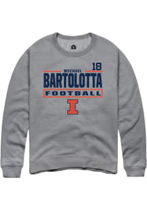 Michael Bartolotta  Rally Illinois Fighting Illini Mens Graphite Football NIL Stacked Box Long Sle..