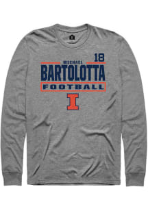 Michael Bartolotta  Illinois Fighting Illini Graphite Rally Football NIL Stacked Box Long Sleeve T..