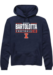 Michael Bartolotta  Rally Illinois Fighting Illini Mens Navy Blue Football NIL Stacked Box Long Sl..