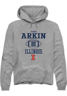 Tanner Arkin  Rally Illinois Fighting Illini Mens Graphite Football NIL Sport Icon Long Sleeve Hoo..