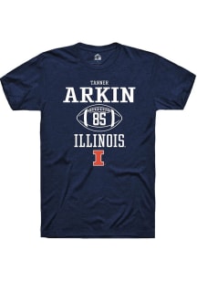 Tanner Arkin  Illinois Fighting Illini Navy Blue Rally Football NIL Sport Icon Short Sleeve T Shir..