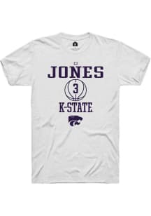 Cj Jones  K-State Wildcats White Rally NIL Sport Icon Short Sleeve T Shirt