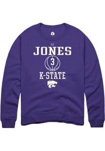 Cj Jones  Rally K-State Wildcats Mens Purple NIL Sport Icon Long Sleeve Crew Sweatshirt