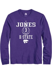Cj Jones  K-State Wildcats Purple Rally NIL Sport Icon Long Sleeve T Shirt