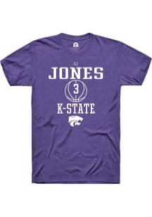 Cj Jones  K-State Wildcats Purple Rally NIL Sport Icon Short Sleeve T Shirt