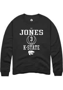 Cj Jones  Rally K-State Wildcats Mens Black NIL Sport Icon Long Sleeve Crew Sweatshirt