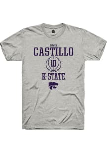 David Castillo  K-State Wildcats Ash Rally NIL Sport Icon Short Sleeve T Shirt
