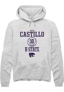 David Castillo  Rally K-State Wildcats Mens White NIL Sport Icon Long Sleeve Hoodie