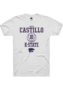 David Castillo  K-State Wildcats White Rally NIL Sport Icon Short Sleeve T Shirt