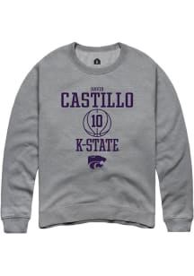 David Castillo  Rally K-State Wildcats Mens Graphite NIL Sport Icon Long Sleeve Crew Sweatshirt