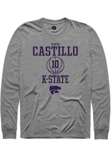 David Castillo  K-State Wildcats Graphite Rally NIL Sport Icon Long Sleeve T Shirt
