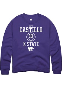 David Castillo  Rally K-State Wildcats Mens Purple NIL Sport Icon Long Sleeve Crew Sweatshirt