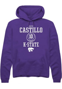 David Castillo  Rally K-State Wildcats Mens Purple NIL Sport Icon Long Sleeve Hoodie