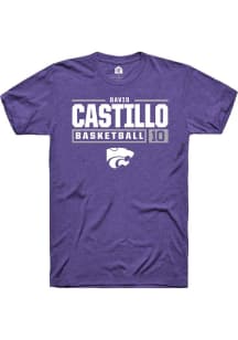 David Castillo  K-State Wildcats Purple Rally NIL Stacked Box Short Sleeve T Shirt