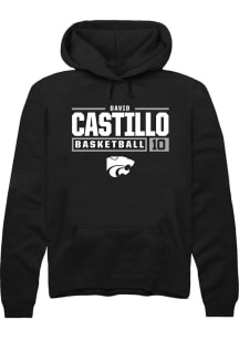 David Castillo  Rally K-State Wildcats Mens Black NIL Stacked Box Long Sleeve Hoodie