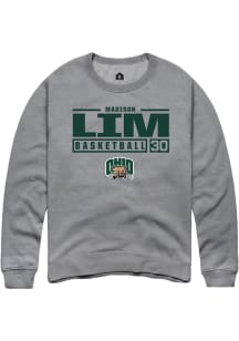 Madison Lim  Rally Ohio Bobcats Mens Graphite NIL Stacked Box Long Sleeve Crew Sweatshirt