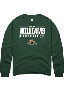 Xavier Williams  Rally Ohio Bobcats Mens Green Football NIL Stacked Box Long Sleeve Crew Sweatshir..