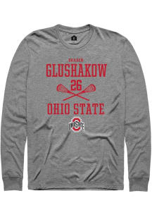 Braden Glushakow  Ohio State Buckeyes Graphite Rally NIL Sport Icon Long Sleeve T Shirt