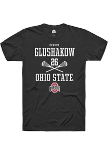 Braden Glushakow  Ohio State Buckeyes Black Rally NIL Sport Icon Short Sleeve T Shirt