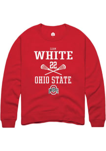 Liam White  Rally Ohio State Buckeyes Mens Red NIL Sport Icon Long Sleeve Crew Sweatshirt