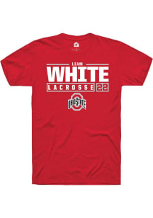 Liam White  Ohio State Buckeyes Red Rally NIL Stacked Box Short Sleeve T Shirt