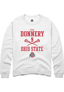 Ryan Donnery  Rally Ohio State Buckeyes Mens White NIL Sport Icon Long Sleeve Crew Sweatshirt