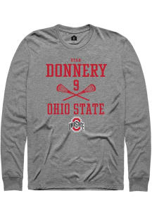 Ryan Donnery  Ohio State Buckeyes Graphite Rally NIL Sport Icon Long Sleeve T Shirt