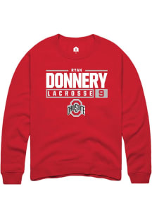 Ryan Donnery  Rally Ohio State Buckeyes Mens Red NIL Stacked Box Long Sleeve Crew Sweatshirt