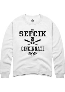 Cal Sefcik  Rally Cincinnati Bearcats Mens White NIL Sport Icon Long Sleeve Crew Sweatshirt