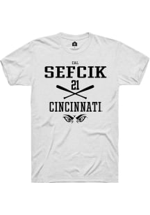 Cal Sefcik  Cincinnati Bearcats White Rally NIL Sport Icon Short Sleeve T Shirt