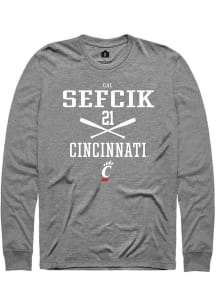 Cal Sefcik  Cincinnati Bearcats Graphite Rally NIL Sport Icon Long Sleeve T Shirt