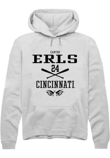 Carter Erls  Rally Cincinnati Bearcats Mens White NIL Sport Icon Long Sleeve Hoodie