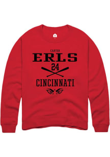 Carter Erls  Rally Cincinnati Bearcats Mens Red NIL Sport Icon Long Sleeve Crew Sweatshirt