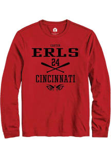 Carter Erls  Cincinnati Bearcats Red Rally NIL Sport Icon Long Sleeve T Shirt