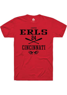 Carter Erls  Cincinnati Bearcats Red Rally NIL Sport Icon Short Sleeve T Shirt
