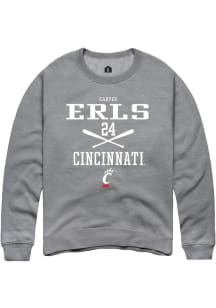 Carter Erls  Rally Cincinnati Bearcats Mens Graphite NIL Sport Icon Long Sleeve Crew Sweatshirt