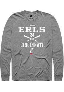 Carter Erls  Cincinnati Bearcats Graphite Rally NIL Sport Icon Long Sleeve T Shirt