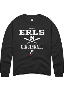 Carter Erls  Rally Cincinnati Bearcats Mens Black NIL Sport Icon Long Sleeve Crew Sweatshirt
