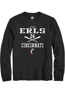 Carter Erls  Cincinnati Bearcats Black Rally NIL Sport Icon Long Sleeve T Shirt