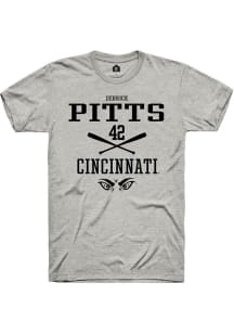 Derrick Pitts  Cincinnati Bearcats Ash Rally NIL Sport Icon Short Sleeve T Shirt