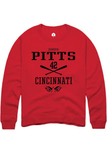 Derrick Pitts  Rally Cincinnati Bearcats Mens Red NIL Sport Icon Long Sleeve Crew Sweatshirt