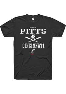 Derrick Pitts  Cincinnati Bearcats Black Rally NIL Sport Icon Short Sleeve T Shirt