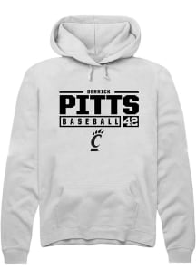 Derrick Pitts  Rally Cincinnati Bearcats Mens White NIL Stacked Box Long Sleeve Hoodie