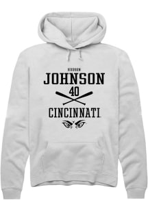 Hudson Johnson  Rally Cincinnati Bearcats Mens White NIL Sport Icon Long Sleeve Hoodie