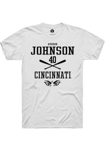 Hudson Johnson  Cincinnati Bearcats White Rally NIL Sport Icon Short Sleeve T Shirt