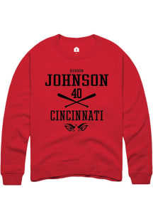 Hudson Johnson  Rally Cincinnati Bearcats Mens Red NIL Sport Icon Long Sleeve Crew Sweatshirt