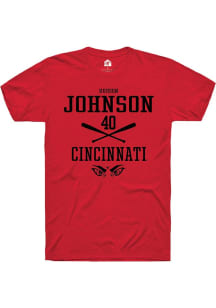 Hudson Johnson  Cincinnati Bearcats Red Rally NIL Sport Icon Short Sleeve T Shirt