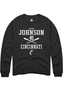 Hudson Johnson  Rally Cincinnati Bearcats Mens Black NIL Sport Icon Long Sleeve Crew Sweatshirt