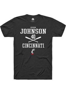 Hudson Johnson  Cincinnati Bearcats Black Rally NIL Sport Icon Short Sleeve T Shirt